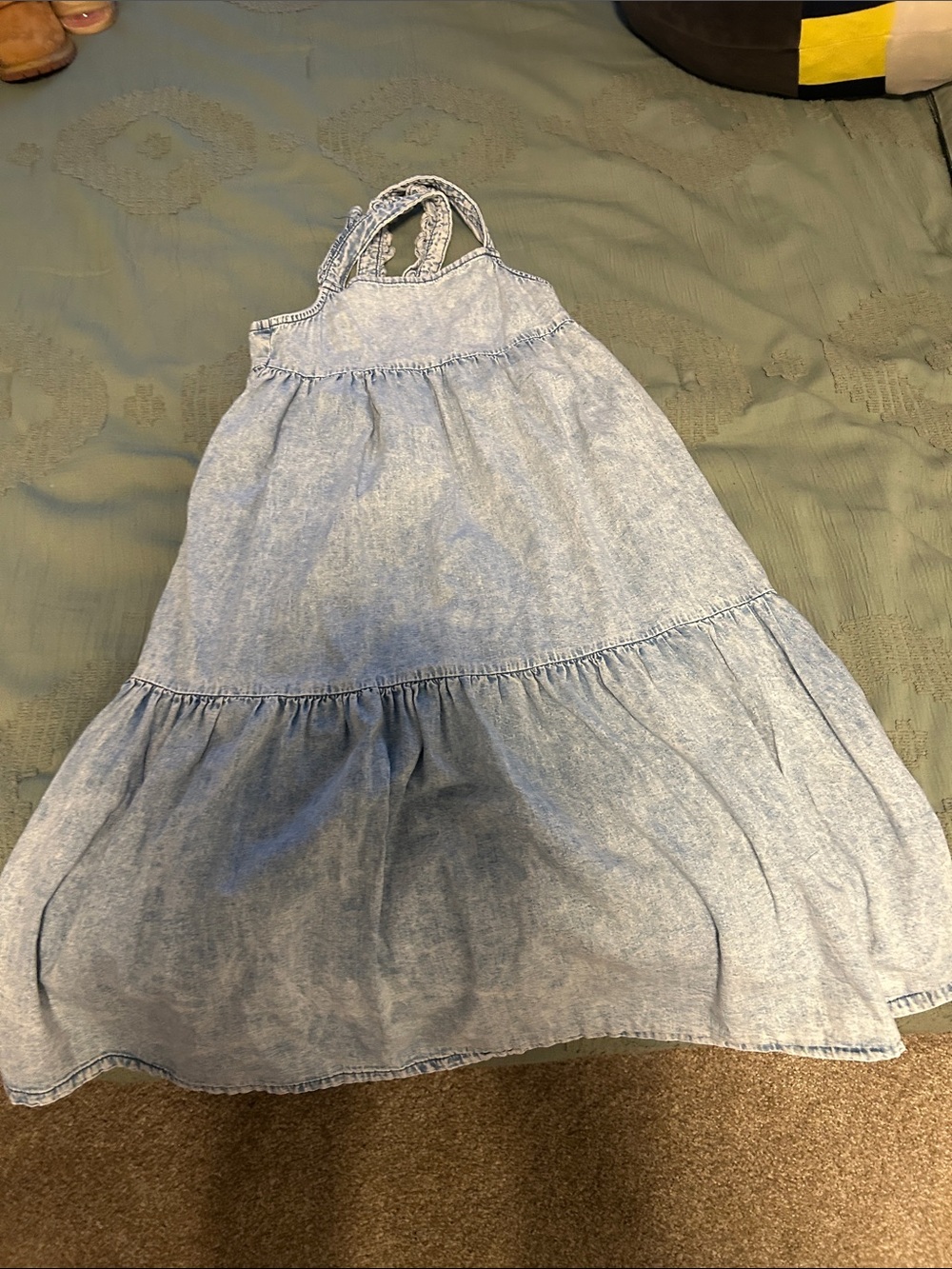 Light Blue Denim-Style Girls' Sundress